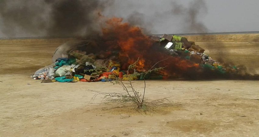Kaolack : Incinération de 5 tonnes de drogue et 50 tonnes de produits impropres à la consommation d’une valeur de plus de 2 Milliards F CFA