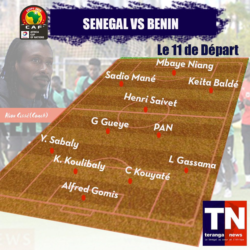 CAN 2019-Sénégal vs Bénin : Le 11 de départ du Sénégal avec Diao Baldé à la place d’Ismaila Sarr